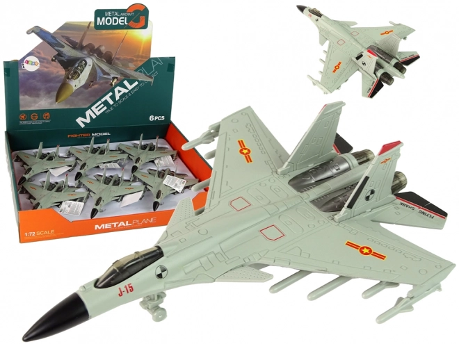 Friction-Powered Fighter Jet Gray 1:72 Scale