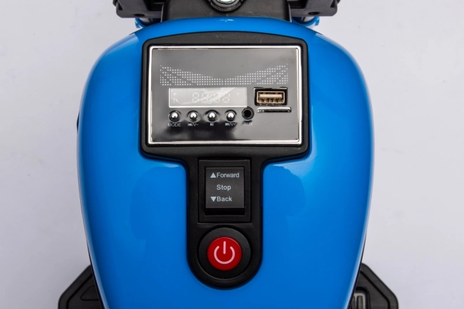 Kids Electric Chopper Motorcycle Blue with FM Radio and Audio Panel