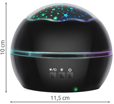 Night Light Projector - Starry Sky & Ocean Depth – Black