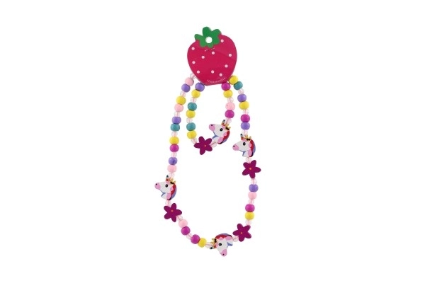 Unicorn Bead Necklace and Bracelet Set