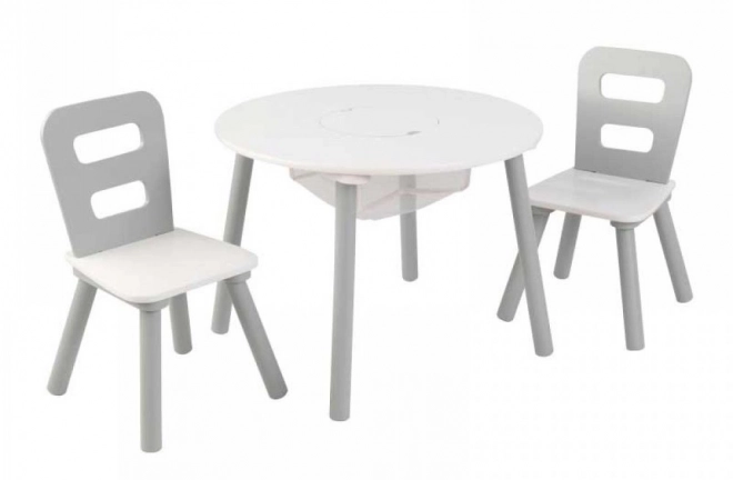 KidKraft Table and 2 Chairs Set White and Gray