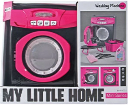 Set interattivo di elettrodomestici per bambini lavatrice con luci e suoni rosa-nero