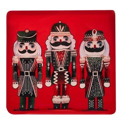 Plush Cushion Cover 40x40 cm Nutcracker Holiday Design