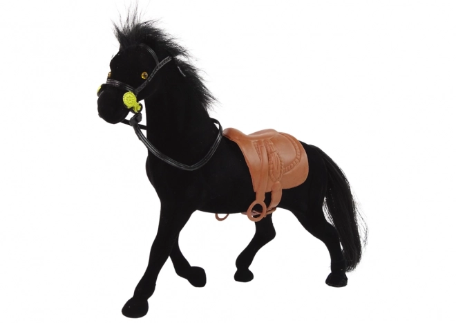 Velvet Black Horse Figurine Farm Set