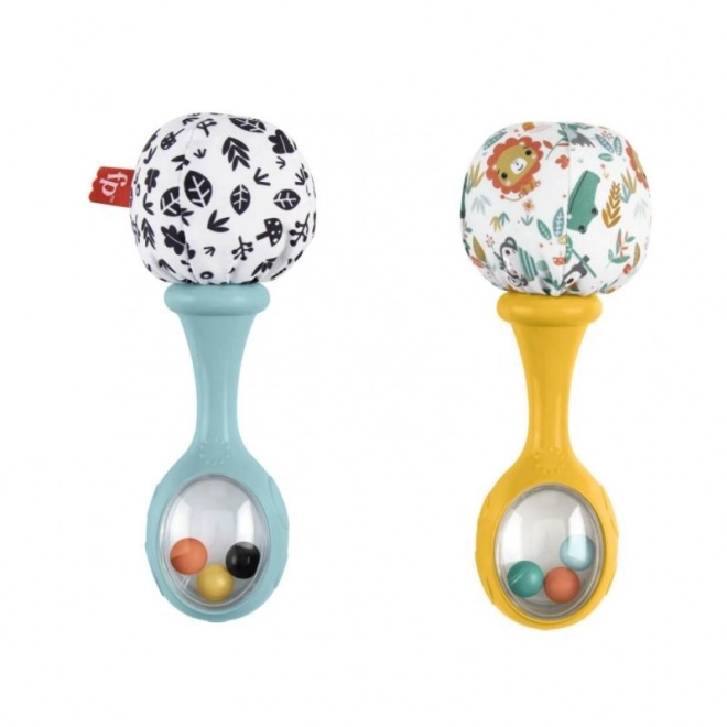 Fisher-price rattling maracas with leaves and animals