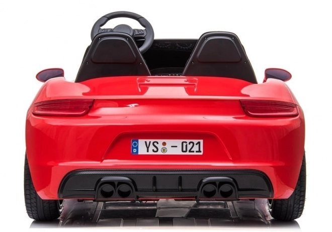 Red Lacquered Battery-Powered Car for Kids