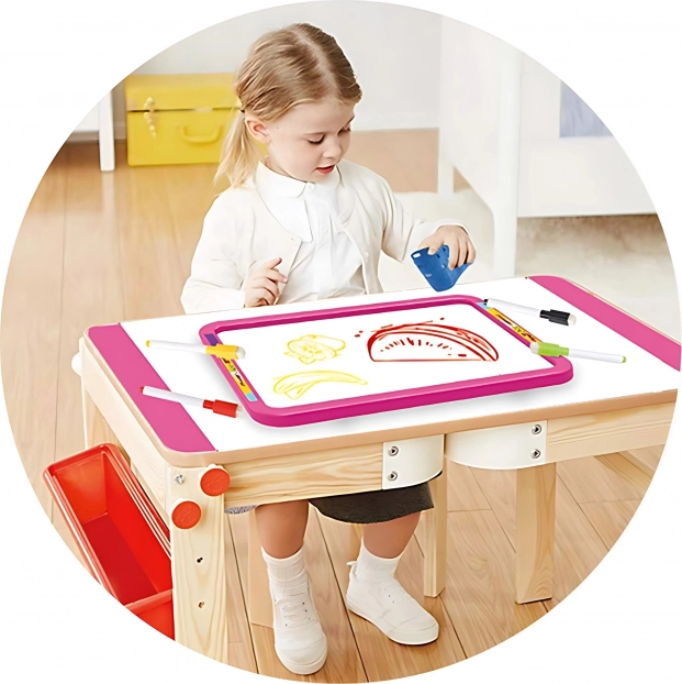 Lavagna WOOPIE 3v1 Magnetica Cancellabile a Secco Disegno con Luce