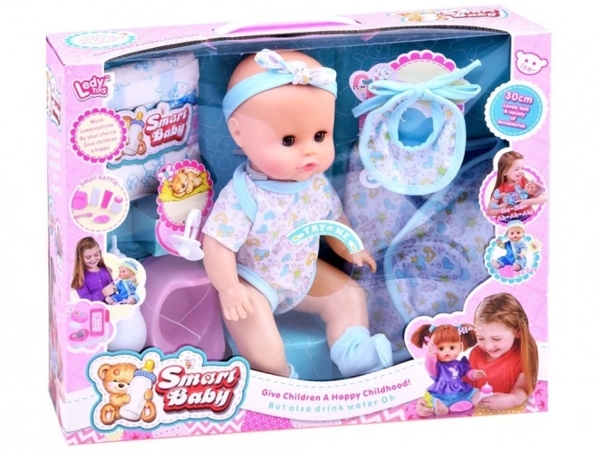 Interactive Baby Doll That Drinks and Talks – red