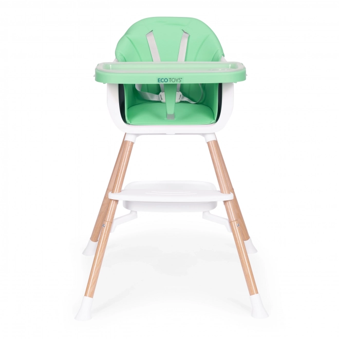 2-in-1 Child Feeding Chair in Green by Ecotoys