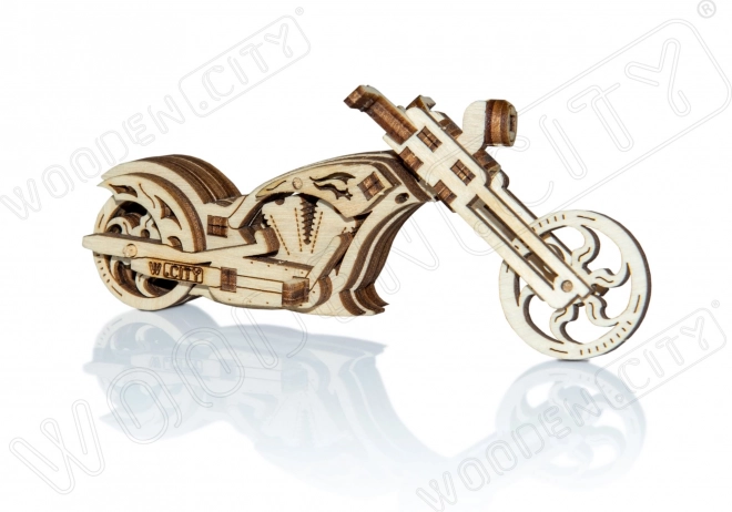 Wooden 3d chopper motorcycle puzzle