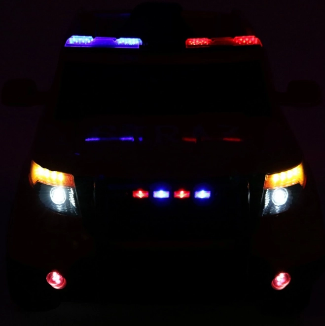 Children's Police SUV Car with Battery + Sirens + Lights + Megaphone + Remote Control + Slow Start + EVA + Stickers