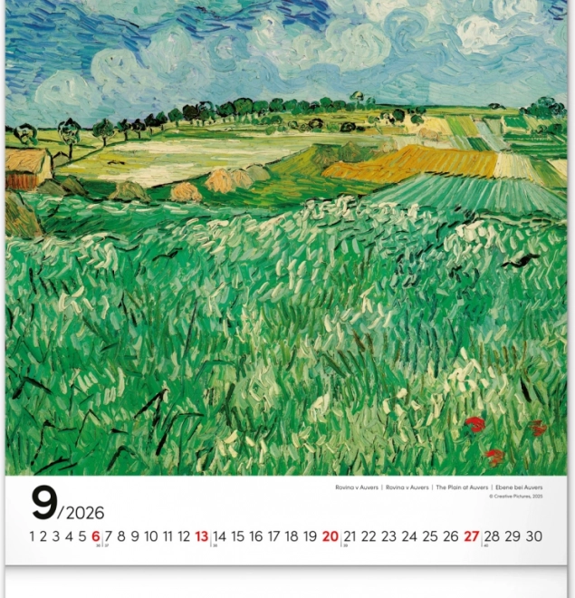 Calendario da parete Vincent van Gogh 2026