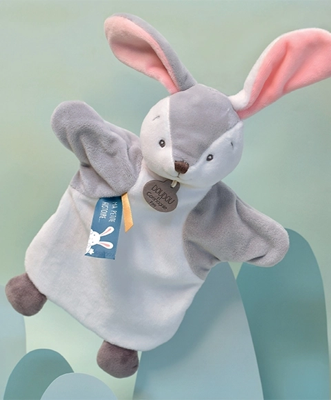 Doudou Plush Bunny Puppet 25 cm