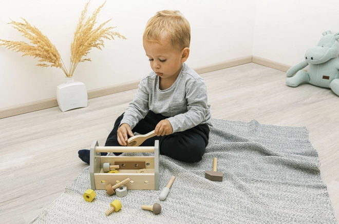 Wooden Tool Set in Box