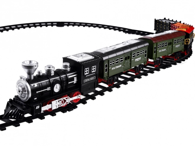 Steam Train Set with Tracks and Cars