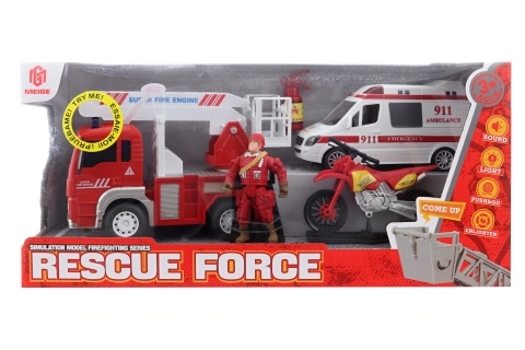 Firefighter and Ambulance Toy Set