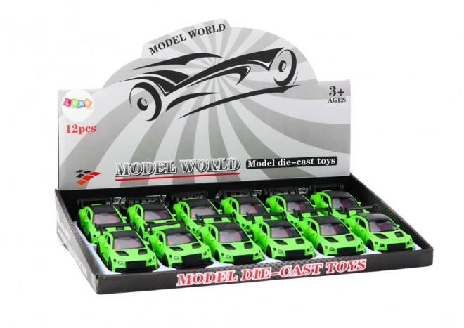 Green Friction-Powered Sports Car 1:32 Scale