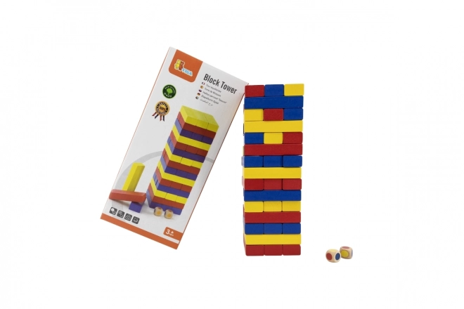 Colorful Wooden Jenga Tower