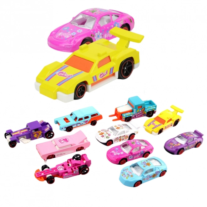 Set of Pink Toy Cars for Girls