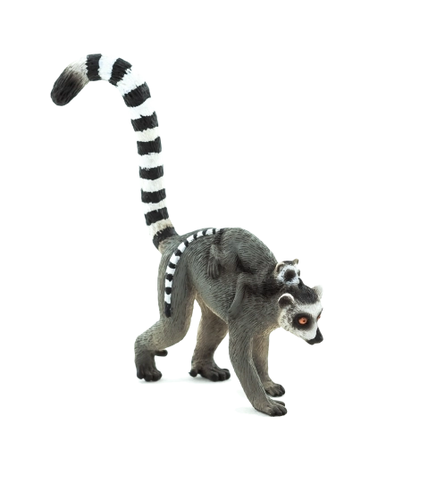 Realistic Lemur with Baby Figurine