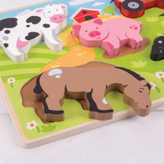 Farmyard Wooden Puzzle by Bigjigs Toys