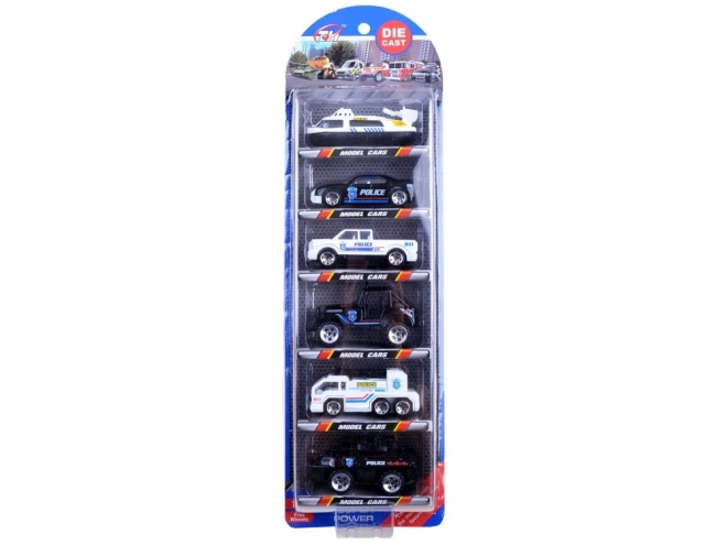 Set of 6 Metal Toy Cars – police