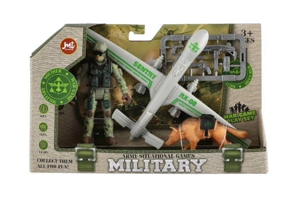 Military Play Set with Drone, Soldier, and Dog