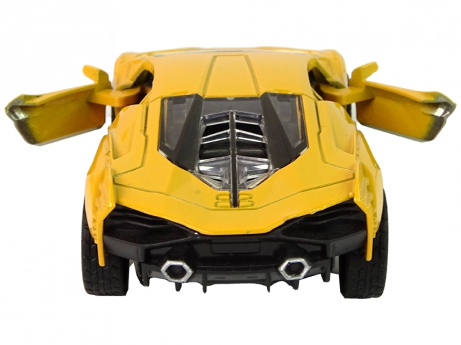 Yellow Friction-Powered Toy Car with Lights and Sounds