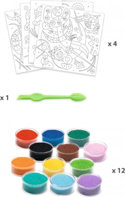 Creative creation with colorful sands