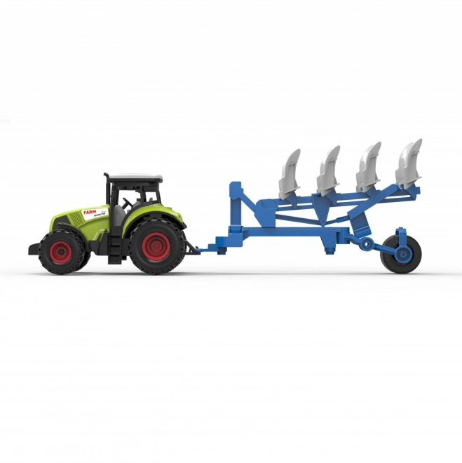 Plastic Tractor with Sound and Light and Plough Trailer