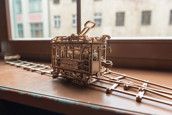 3D Puzzle Wooden City City Tram with Rails