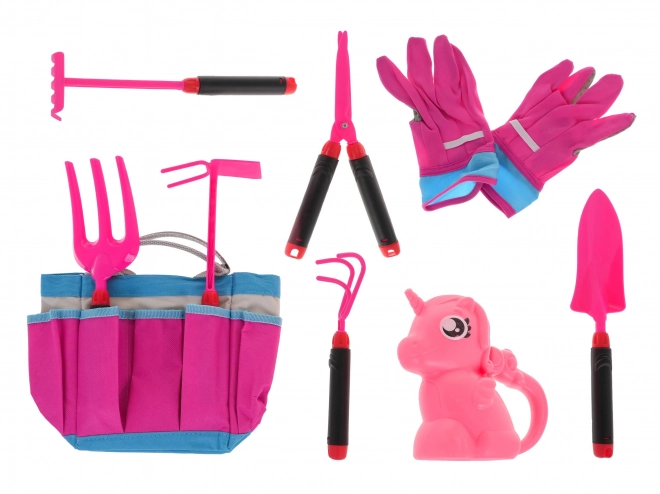 Pink Little Gardener Set for Kids 9 pcs