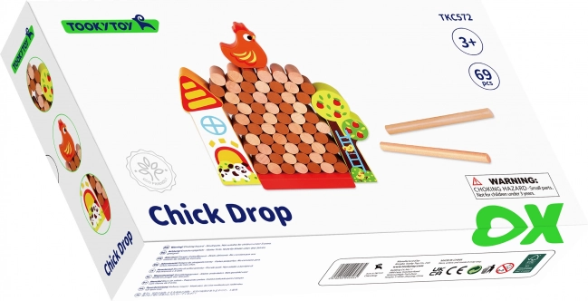 Tooky Toy Dřevěná Hra Spadni Kura Farma