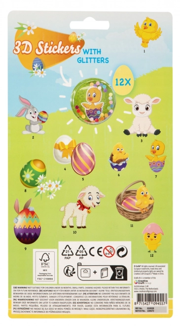 Easter 3D Glitter Stickers