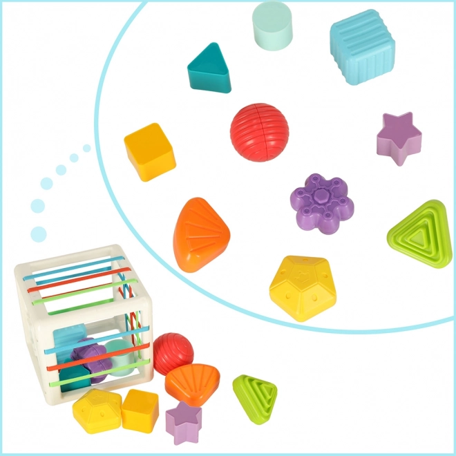 Flexible Sensory Puzzle Cube with Shape Sorter