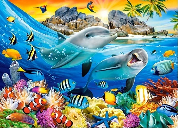 Colorful Dolphin Adventure Puzzle for Kids