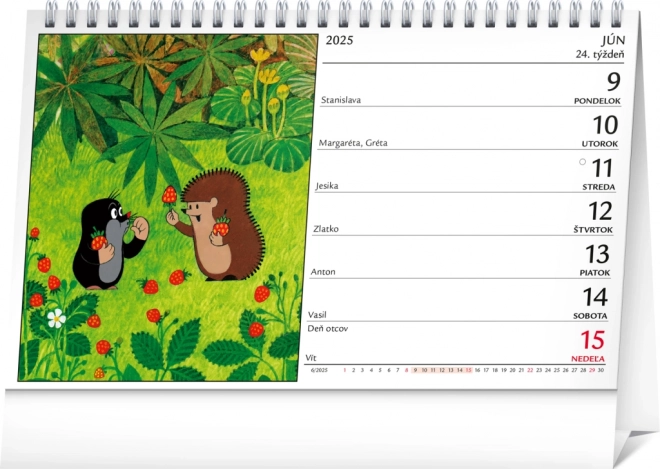 Desk Calendar with Little Mole Illustrations 2025