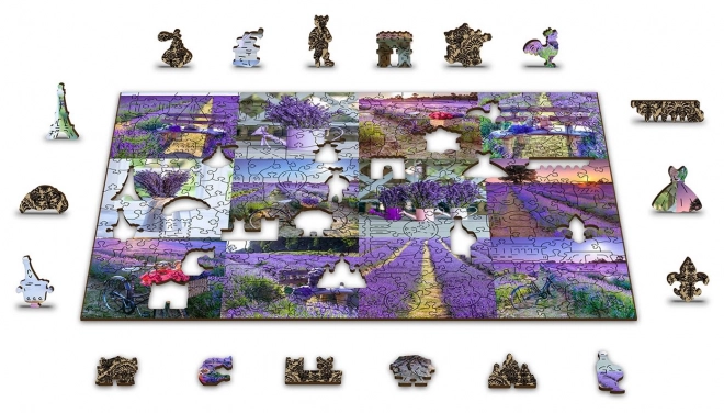 Wooden Puzzle Lavender France 2-in-1