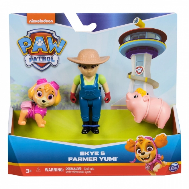 Paw Patrol Skye and Farmer Yumi Figure Set