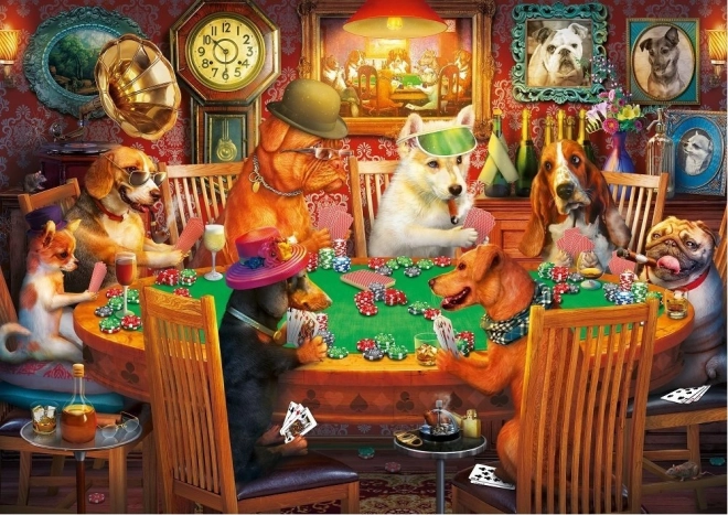 Art Puzzle Dog Gamblers 500 Pieces