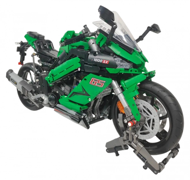 Green Sports Motorcycle Building Block Set