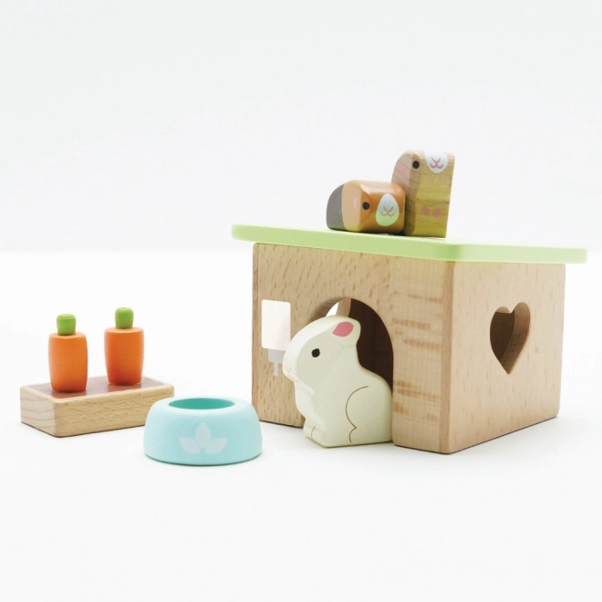 Wooden Bunny and Guinea Pig Playset