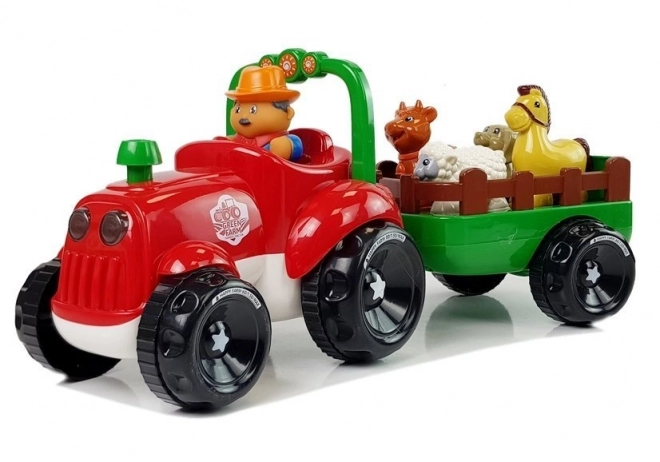 Farm Tractor with Trailer and Animals for Toddlers