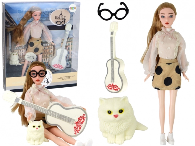 Emily Doll with Guitar and Cat