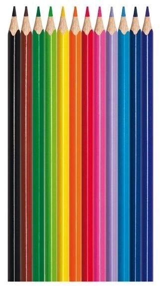 Triangular Colored Pencils with Sharpener