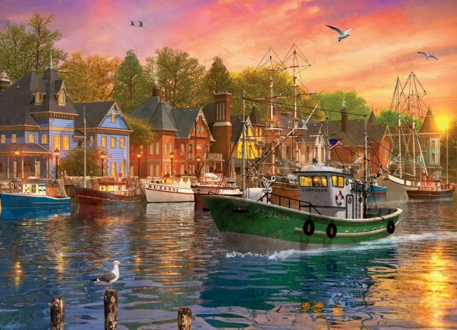 Sunset at the Harbor Puzzle 1000 Pieces