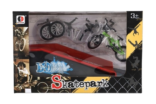 Finger Skatepark Set with Adjustable Bike and Ramp