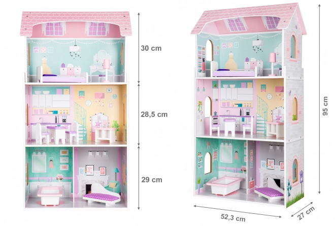 Strawberry Dollhouse with Three Levels