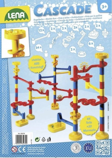 Kaskada marble run set with 20 marbles