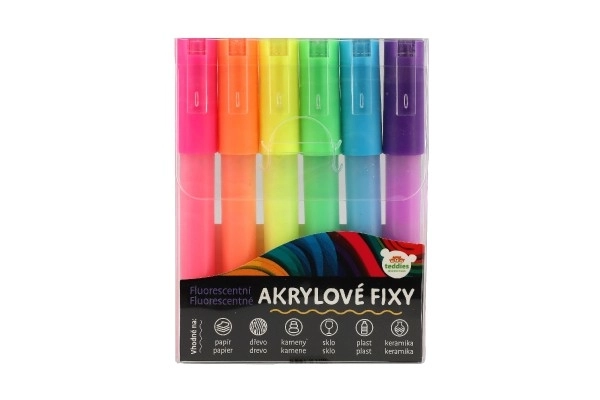 Acrylic Fluorescent Markers Set for Ceramic, Glass and Stones